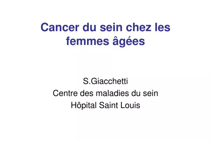 cancer du sein chez les femmes g es