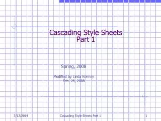 Cascading Style Sheets Part 1