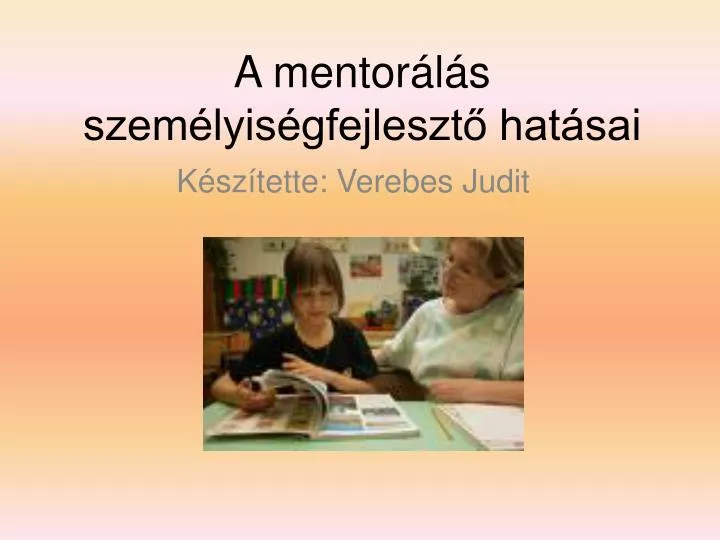 a mentor l s szem lyis gfejleszt hat sai