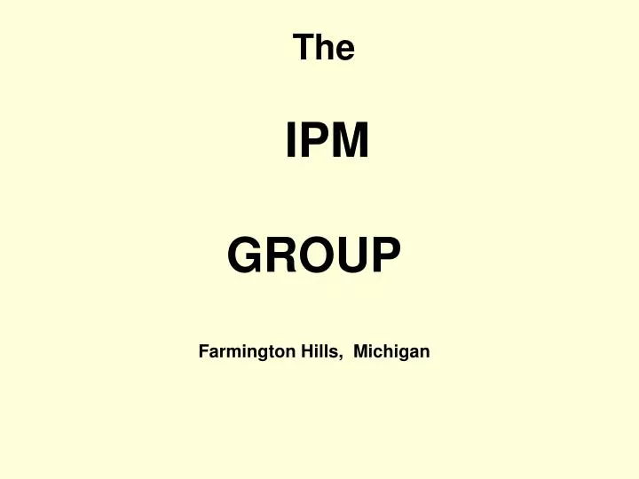 the ipm group farmington hills michigan