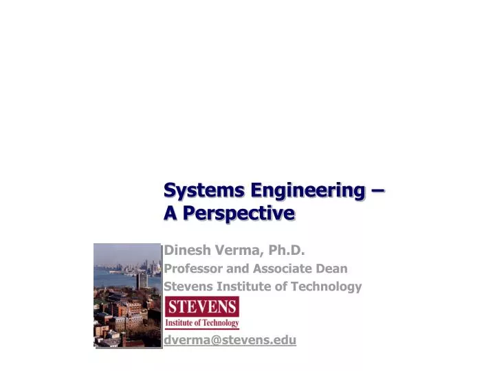 systems engineering a perspective