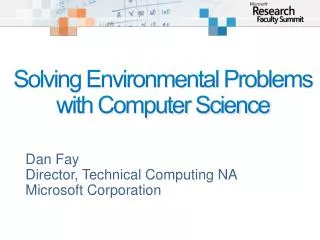 Solving Environmental Problems with Computer Science