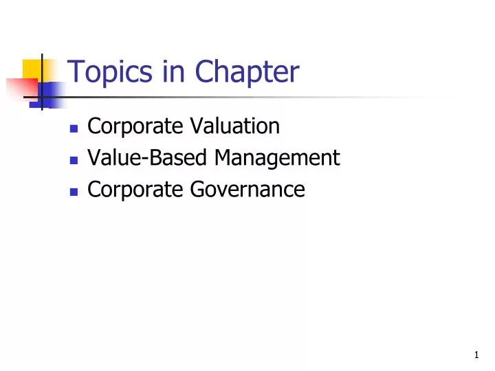 topics in chapter