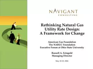 Rethinking Natural Gas Utility Rate Design: A Framework for Change