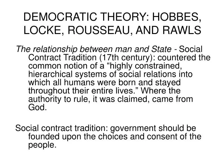 democratic theory hobbes locke rousseau and rawls