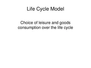 Life Cycle Model