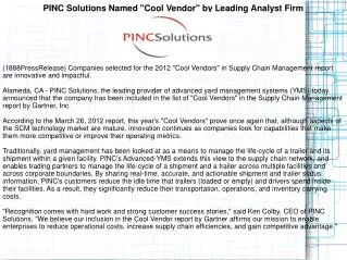 PINC Solutions Named "Cool Vendor" by Leading Analyst Firm