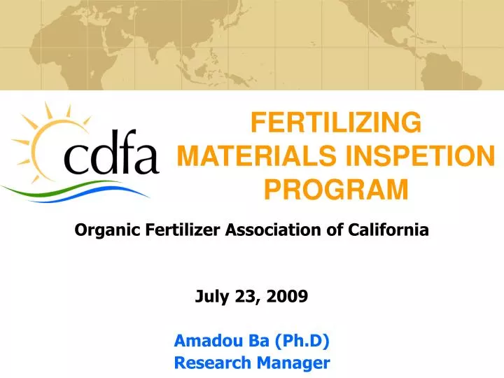 fertilizing materials inspetion program