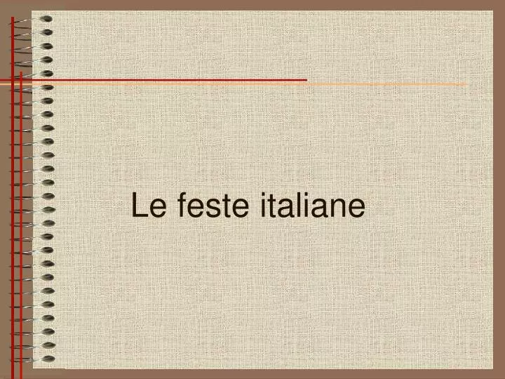 le feste italiane