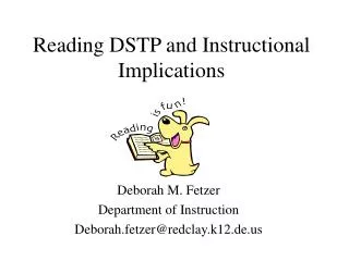 Reading DSTP and Instructional Implications