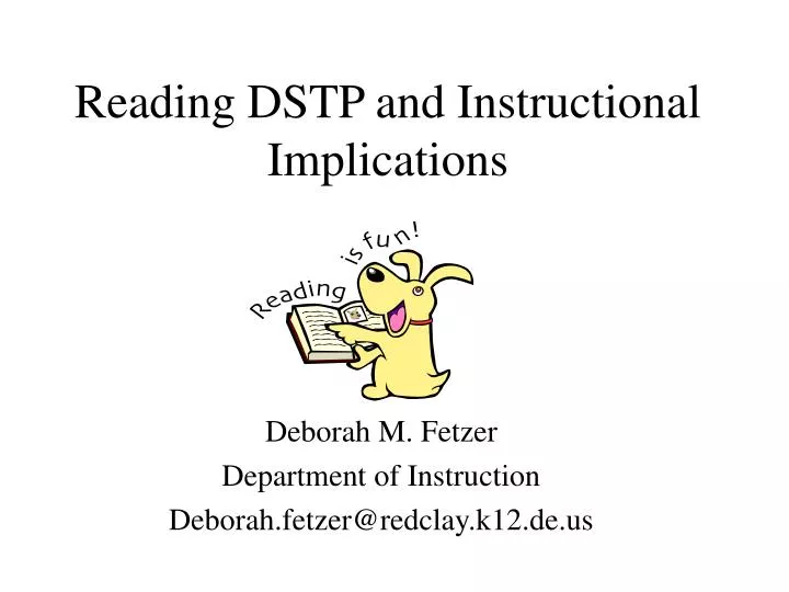 reading dstp and instructional implications
