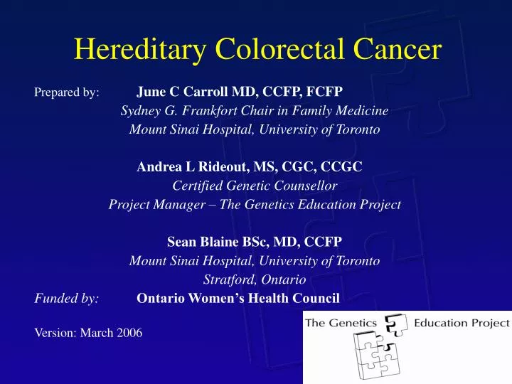 hereditary colorectal cancer