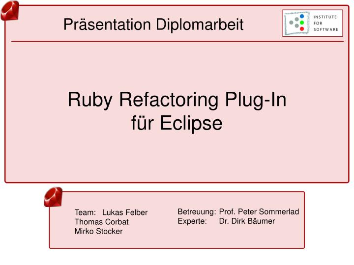 ruby refactoring plug in f r eclipse