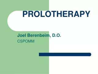 PROLOTHERAPY