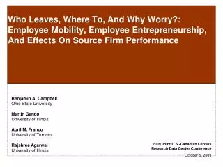 Who Leaves, Where To, And Why Worry?: Employee Mobility, Employee Entrepreneurship, And Effects On Source Firm Performan