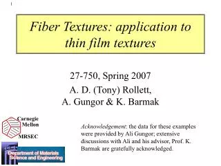 Fiber Textures: application to thin film textures