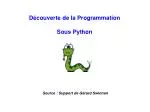 Découverte de la Programmation Sous Python - slide 1