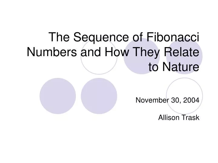 the sequence of fibonacci numbers and how they relate to nature