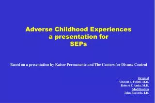 Adverse Childhood Experiences a presentation for SEPs