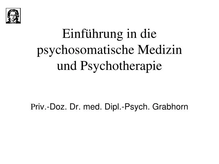 einf hrung in die psychosomatische medizin und psychotherapie