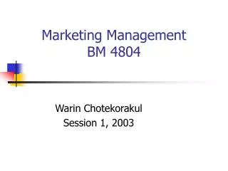 Marketing Management BM 4804