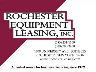 A trusted source for business financing since 1992!