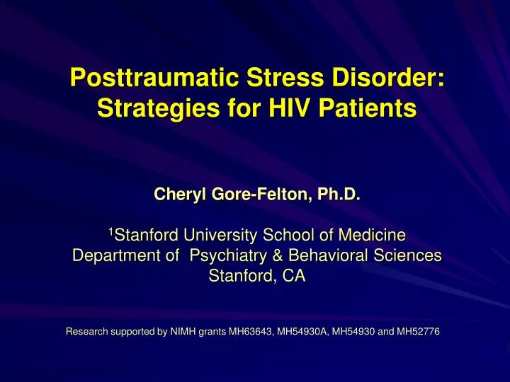 posttraumatic stress disorder strategies for hiv patients