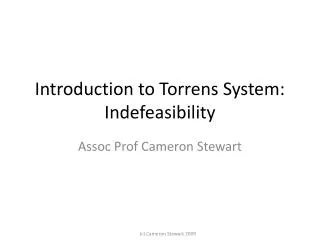 Introduction to Torrens System: Indefeasibility