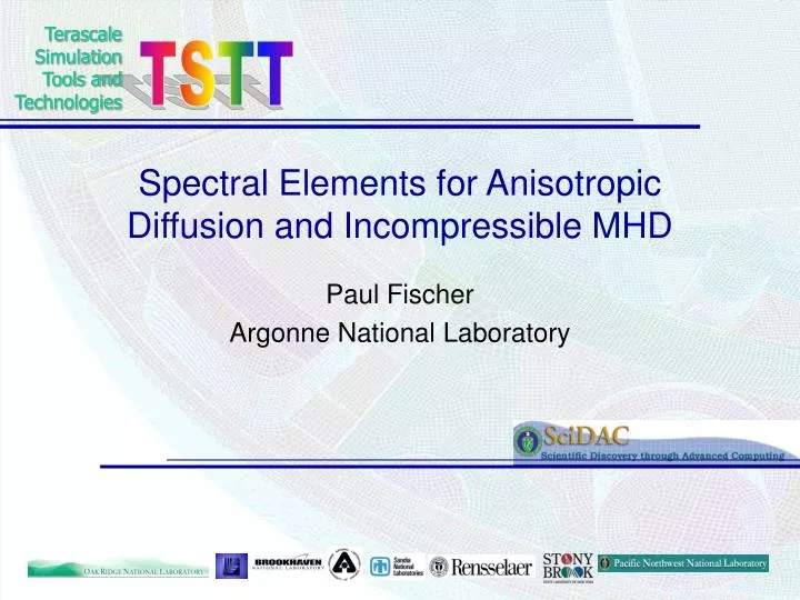 spectral elements for anisotropic diffusion and incompressible mhd