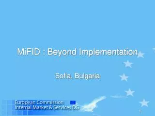 MiFID : Beyond Implementation