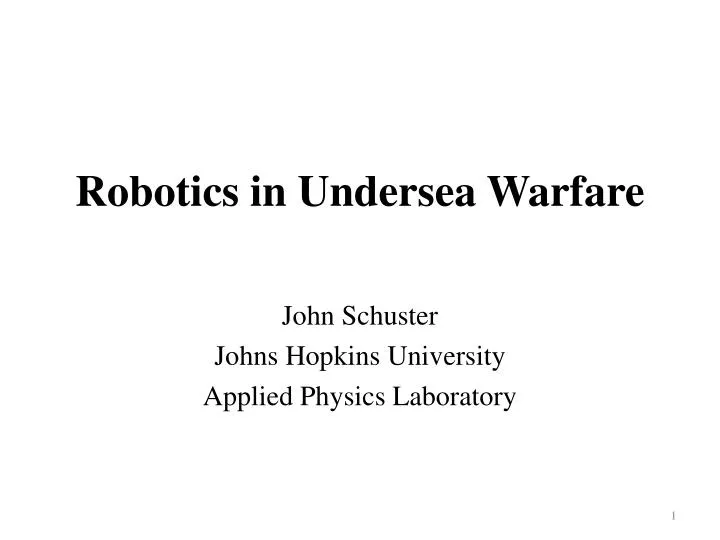 robotics in undersea warfare