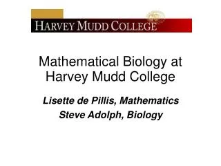 Mathematical Biology at Harvey Mudd College