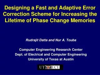 Designing a Fast and Adaptive Error Correction Scheme for Increasing the Lifetime of Phase Change Memories