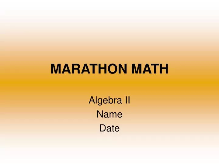 marathon math