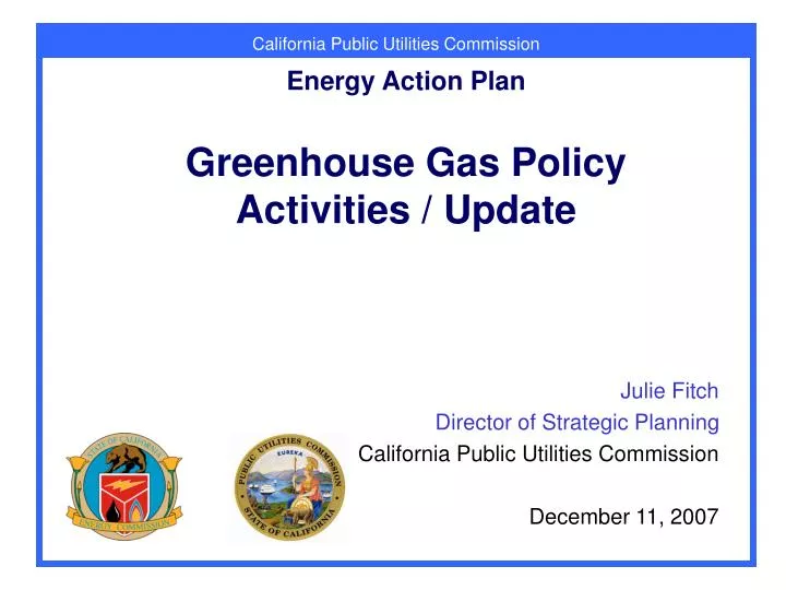 energy action plan greenhouse gas policy activities update