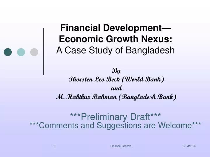financial development economic growth nexus a case study of bangladesh