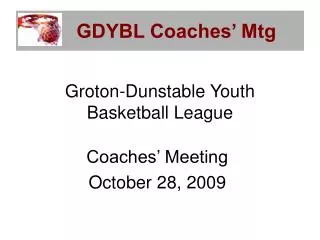 GDYBL Coaches’ Mtg