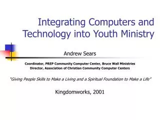 Integrating Computers and Technology into Youth Ministry