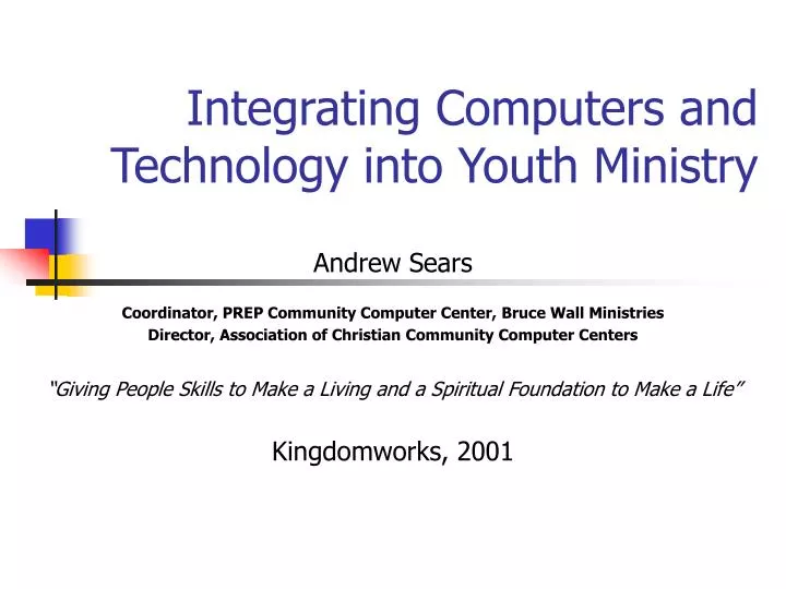 integrating computers and technology into youth ministry