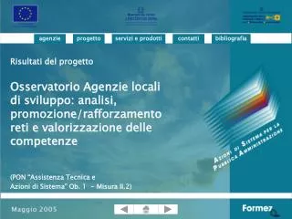 Risultati del progetto Osservatorio Agenzie locali di sviluppo: analisi, promozione/rafforzamento reti e valorizzazione