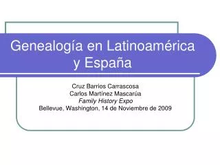 Genealogía en Latinoamérica y Espa ñ a
