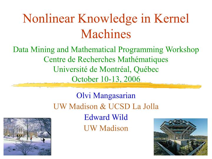 nonlinear knowledge in kernel machines