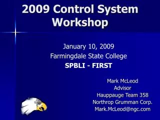 2009 Control System Workshop