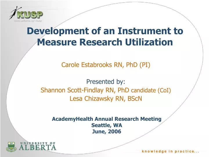 development of an instrument to measure research utilization