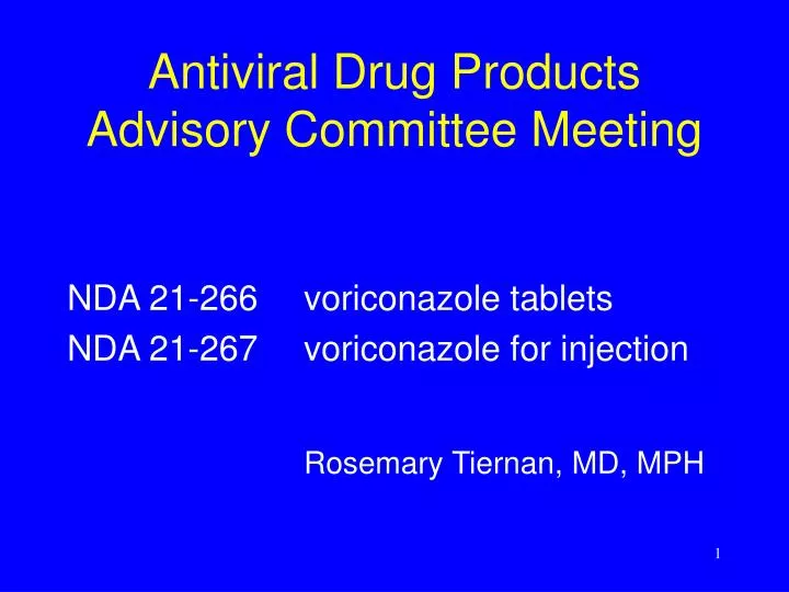 antiviral drug products advisory committee meeting