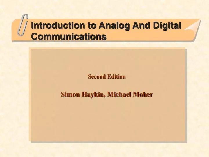 introduction to analog and digital communications