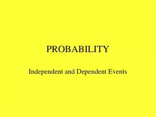 PROBABILITY