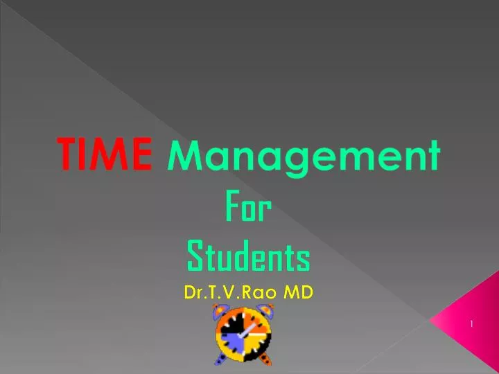 time management for students dr t v rao md