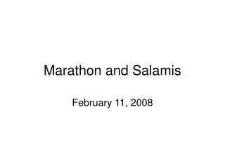 Marathon and Salamis