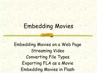 Embedding Movies